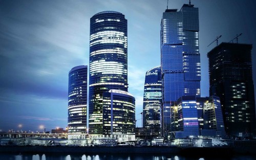 Общий вид зданий Москва Сити